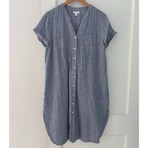 Like new! 100% Linen Midi Shirt Dress